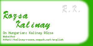 rozsa kalinay business card